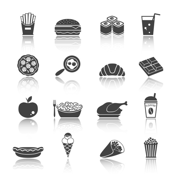 conjunto de ícone de fast food - Vetor, Imagem
