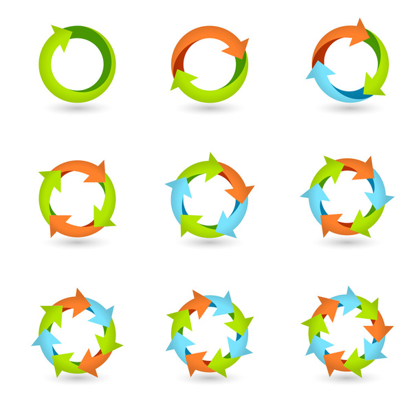 Иконы со стрелками по кругу
 - Вектор,изображение