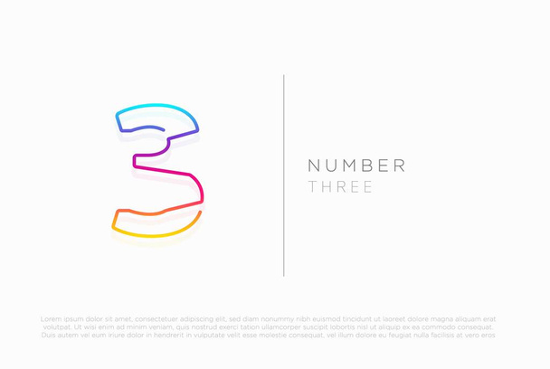 Number 3 logo icon design, vector template - Vector, Image