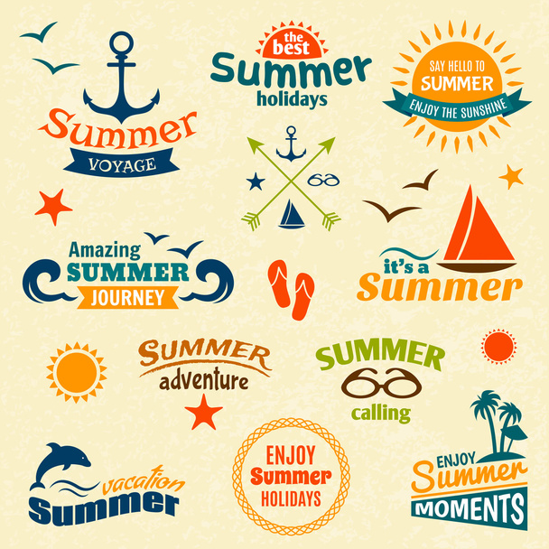 Set di etichette elemento estate
 - Vettoriali, immagini