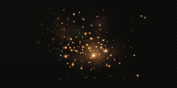 Christmas gold confetti stars are falling. - Vector, Image