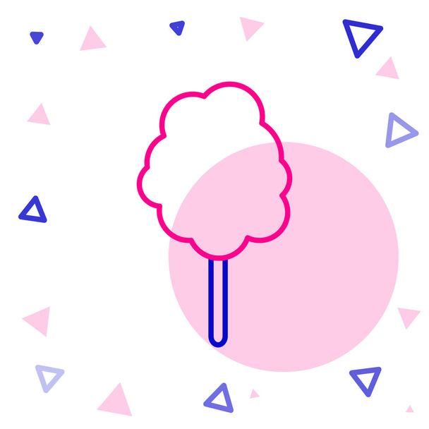 Line Cotton candy icon isolated on white background. Colorful outline concept. Vector Illustration. - Vector, Image