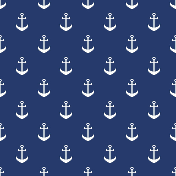 background with white anchors - Vetor, Imagem