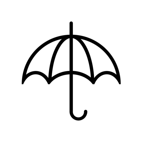symbol wektora parasol, ubezpieczenie, ikona ochrony czarny na białym - Zdjęcie, obraz