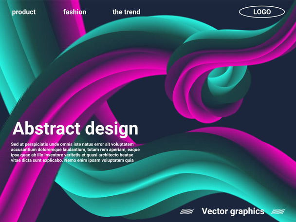 Futuristische abstracte achtergrond. Abstracte landingspagina template. Website concept. Moderne grafische textuur. Vector 3d illustratie. - Vector, afbeelding