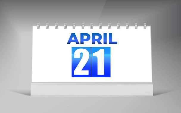 22 aprile, Desk Calendar Design Template. Calendario data singola Design. - Vettoriali, immagini