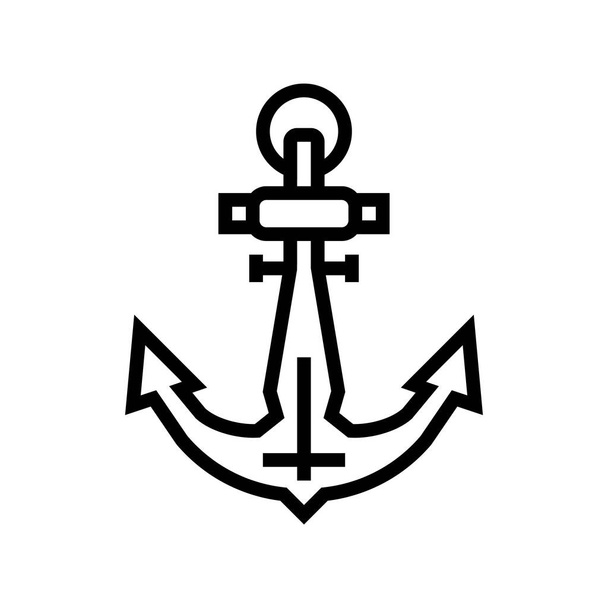 anchor port line icon vector illustration - Vecteur, image