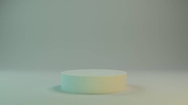 Мятный подиум 3D для презентации упаковки. Дисплей с белой пластиковой текстурой. 3d иллюстрация - Фото, изображение