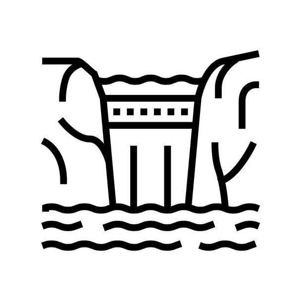 diga linea d'acqua icona vettoriale illustrazione - Vettoriali, immagini
