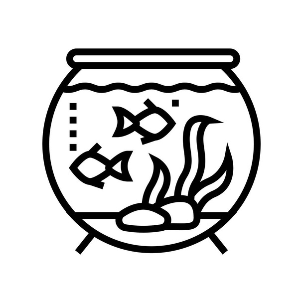 aquarium water line icon vector illustration - Vector, Image