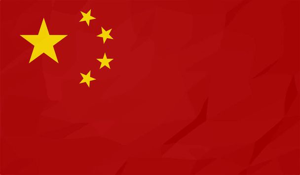 Грязный китайский флаг на фоне. Векторная иллюстрация
 - Вектор,изображение