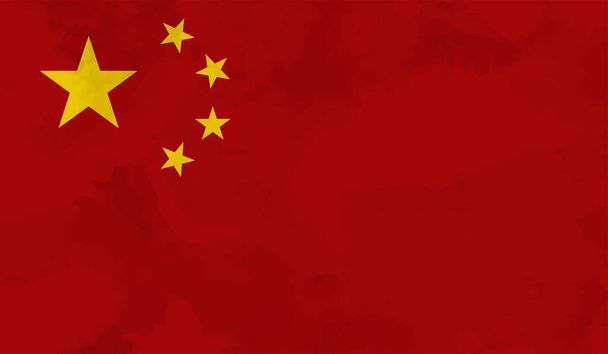 Grunge China flag textured background. Vector illustration - Vector, Image