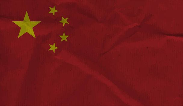 Grunge Kína zászló texturált háttér. Vektorillusztráció - Vektor, kép
