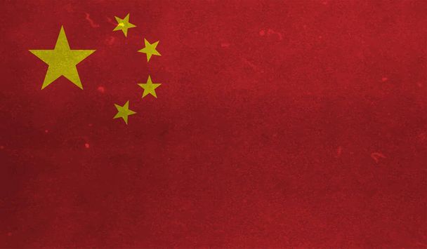 Grunge Kína zászló texturált háttér. Vektorillusztráció - Vektor, kép