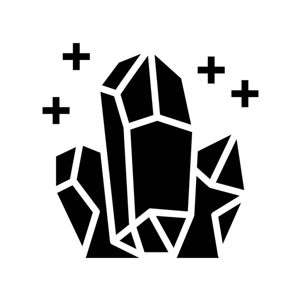 cristaux astrologique glyphe icône vectoriel illustration - Vecteur, image