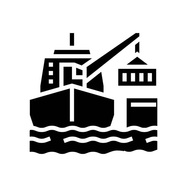 ilustracja wektora żurawia okrętowego glif ikona - Wektor, obraz