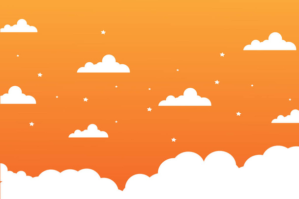 Sky with clouds on a warm day. Vector illustration - ベクター画像