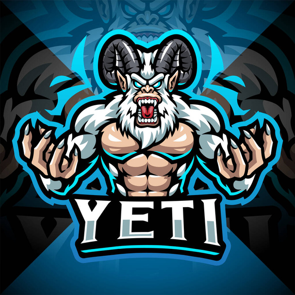 Σχεδιασμός λογότυπου μασκότ Yeti esport - Διάνυσμα, εικόνα