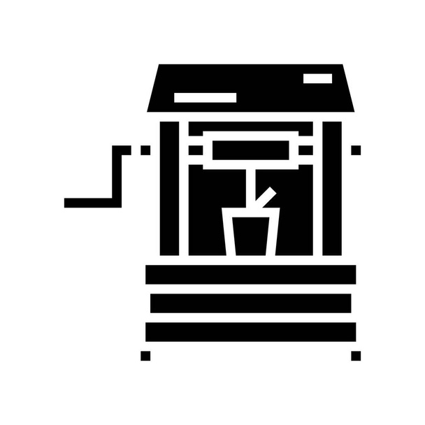kútvíz glyph ikon vektor illusztráció - Vektor, kép