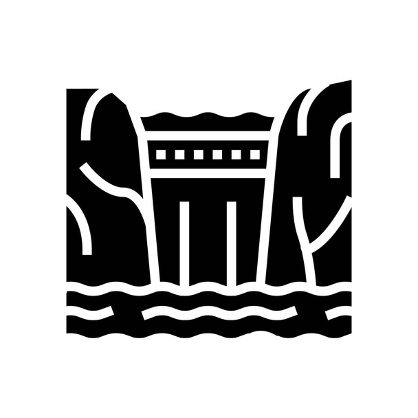 dam water glyph icon vector illustration - Vector, Image