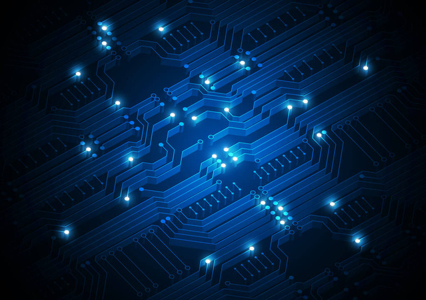 Circuit technologie achtergrond met high-tech digitale dataverbinding systeem en computer elektronisch ontwerp - Vector, afbeelding