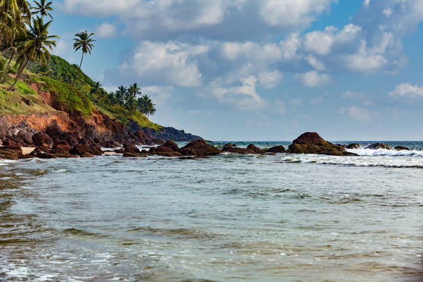 Kaunis Sinquerim Beach of Goa, Kuuluisa matkailukohde, Goa, Intia - Valokuva, kuva