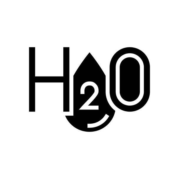 h2o água glifo ícone vetor ilustração - Vetor, Imagem