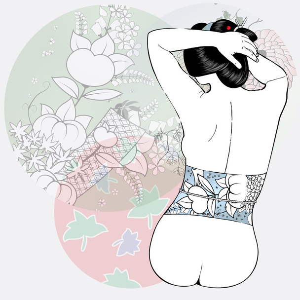 Nacktgeisha - Vektor, Bild