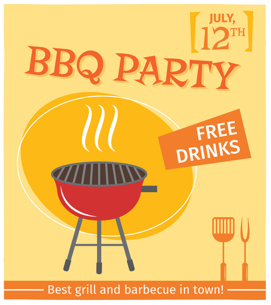 Bbq grill poster - Vector, Image