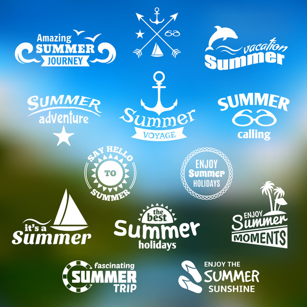Set de etiquetas elemento de verano
 - Vector, imagen