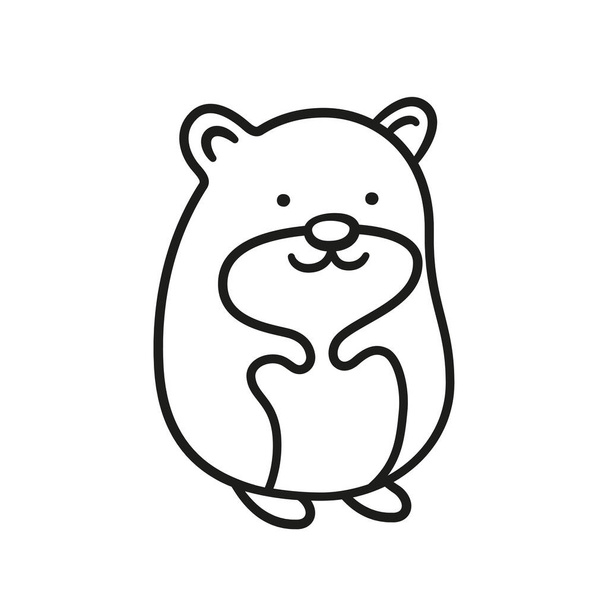 Joli hamster dessiné à la main. Doodle pet. Illustration vectorielle isolée dessinée main - Vecteur, image