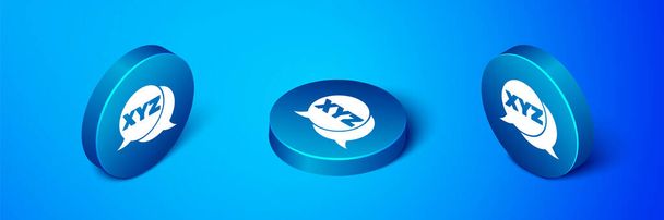 Isometric XYZ Coordinate system icon isolated on blue background. XYZ axis for graph statistics display. Blue circle button. Vector. - Vector, Image