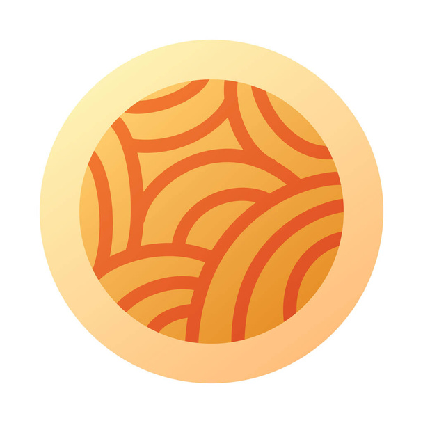 sopa de macarrão saboroso ícone isolado único com ilustração vetor estilo liso - Vetor, Imagem