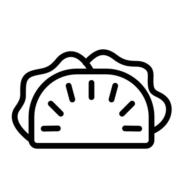 burrito carne taco único icono aislado con esquema estilo vector ilustración - Vector, imagen