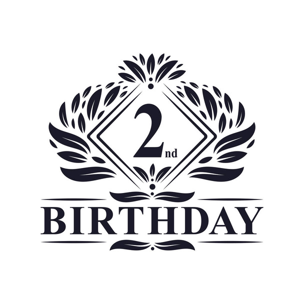 2 роки Народження Лого, Люксембург 2 день народження Святкування. - Вектор, зображення