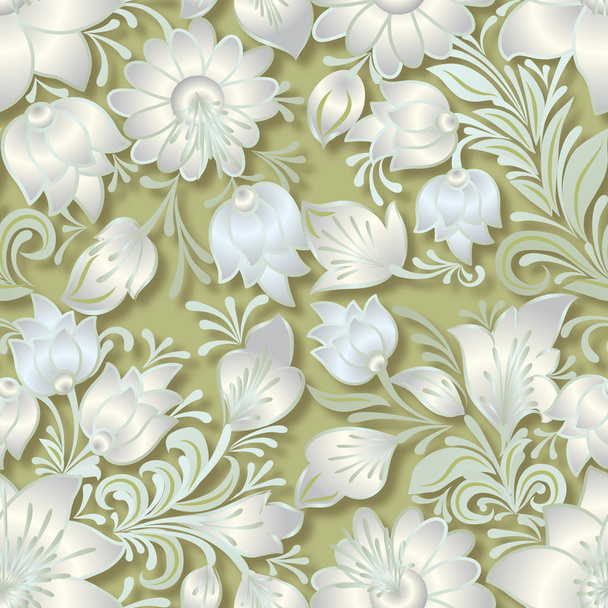 abstract vintage seamless floral ornament - Vector, Image