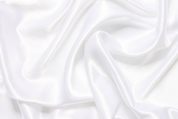 Witte doek achtergrond abstract met zachte golven. - Foto, afbeelding