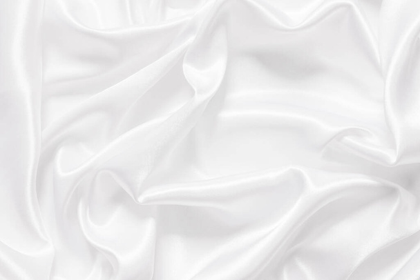 Paño blanco fondo abstracto con ondas suaves. - Foto, imagen