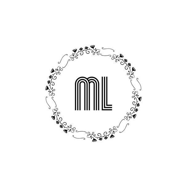 ML Unikalna abstrakcyjna geometryczna konstrukcja logo - Wektor, obraz