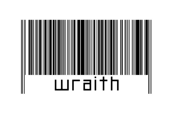 Barcode σε λευκό φόντο με επιγραφή raith παρακάτω. Έννοια του εμπορίου και της παγκοσμιοποίησης - Φωτογραφία, εικόνα
