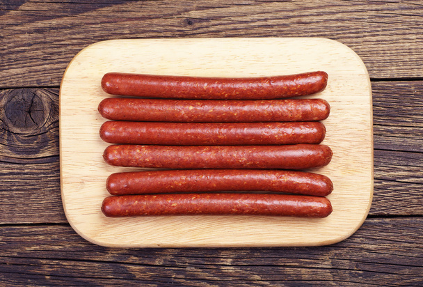 Thin smoked sausage - Photo, Image