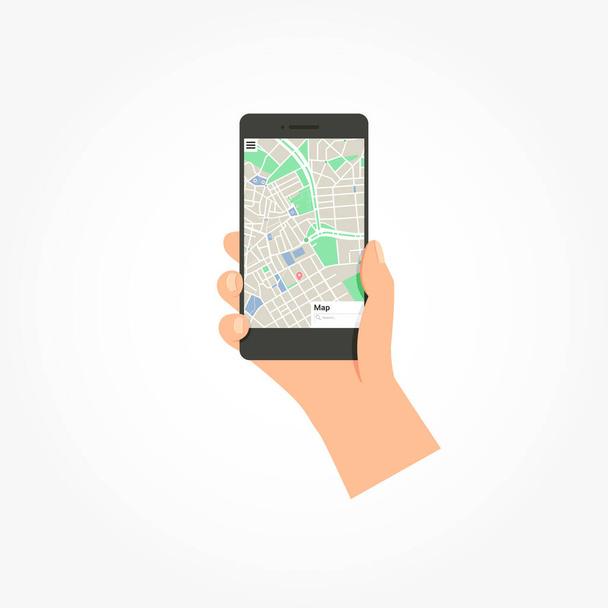 携帯電話地図アプリベクトル - ベクター画像
