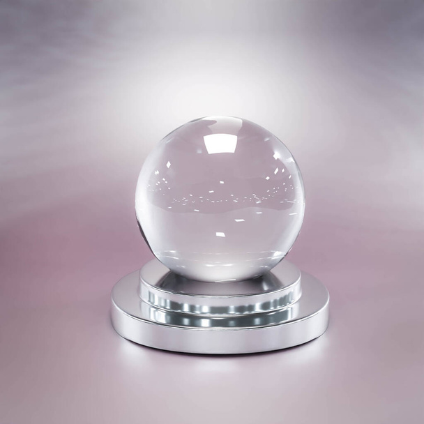 sfera di vetro magico vuoto palla di vetro di neve 3d rendering illustrazione - Foto, immagini