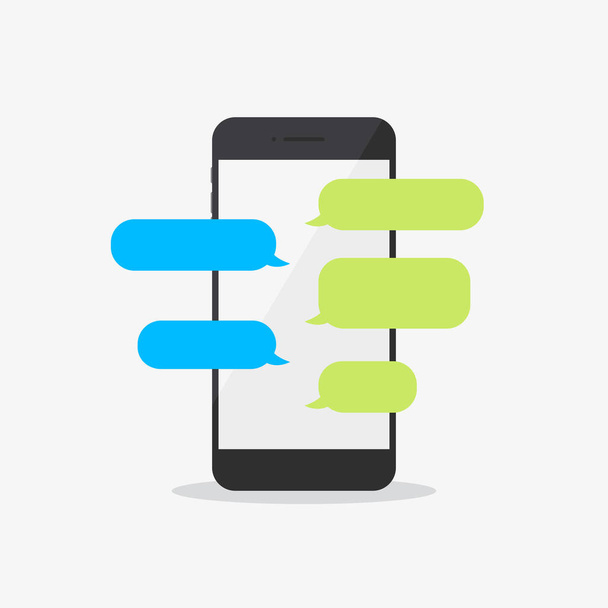 Viesti Bubbles Chat Phone Flat Icon - Vektori, kuva