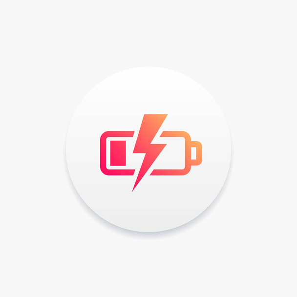 Battery Charge Round Vector Icon - Vector, Image