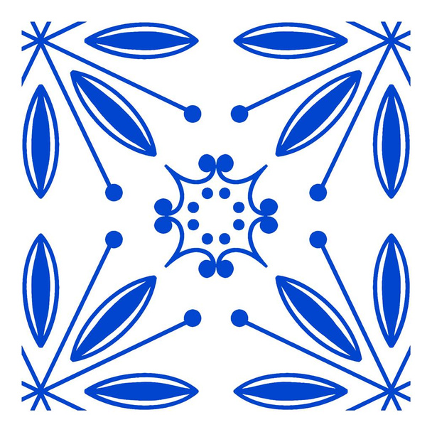 Marokkanisches geometrisches Flickwerk im Innenraum. Azulejo-Tapete aus Marokko - Vektor, Bild