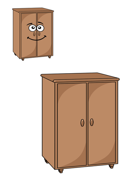 Два деревянных шкафа
 - Вектор,изображение