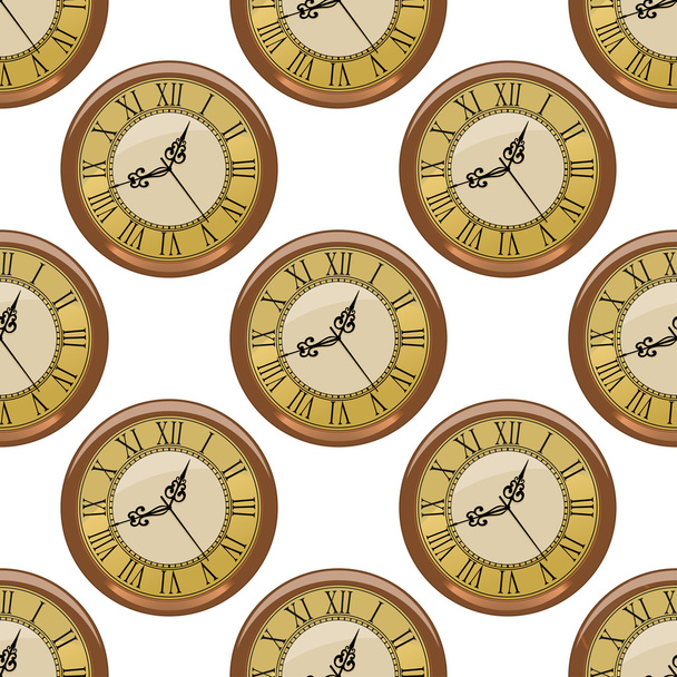 Patrón inconsútil de relojes vintage
 - Vector, Imagen