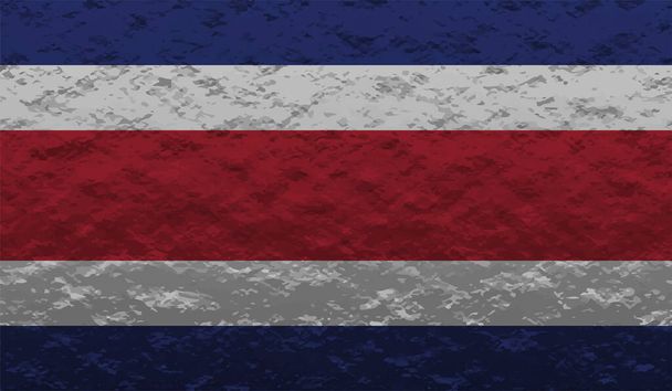 Прапор Коста-Рики з текстурою гранджу. Векторний фон. - Вектор, зображення