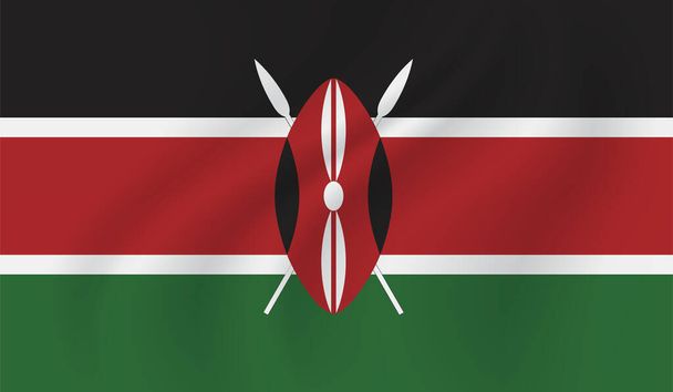 Horizontal Abstract Grunge Brushed Flag of Kenya on Transparent Grid. Modelo de vetor - Vetor, Imagem